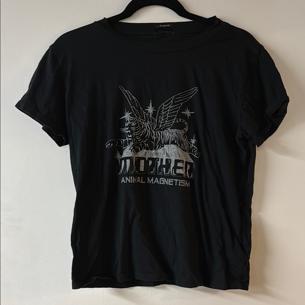 MOTHER Black Graphic Short Sleeve Tee